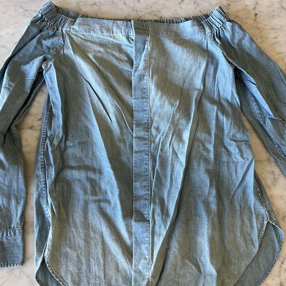 Ralph lauren off shoulder denim shirt